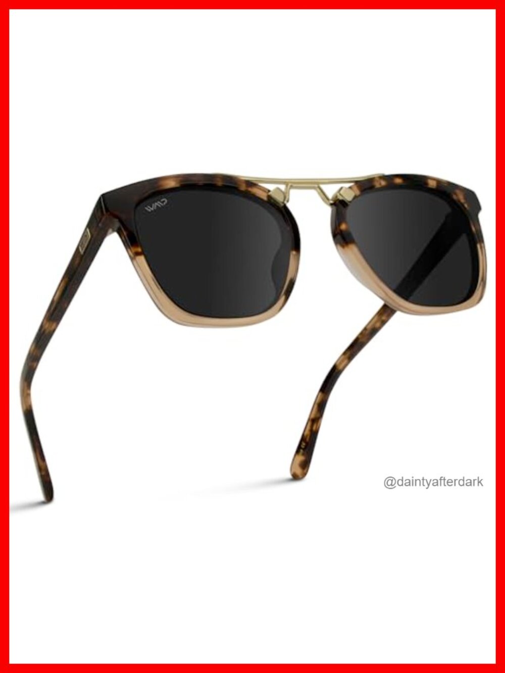 Oversized Square Polarized Sunglasses with Metal Double-Bar Bridge